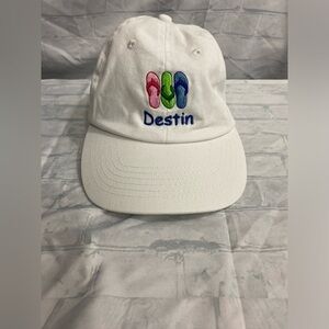 Destin Florida White Flip Flop Hat One Size Strapback Baseball Cap